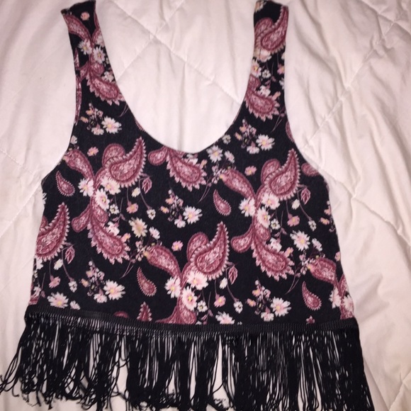 Pacsun Fringe Crop Top