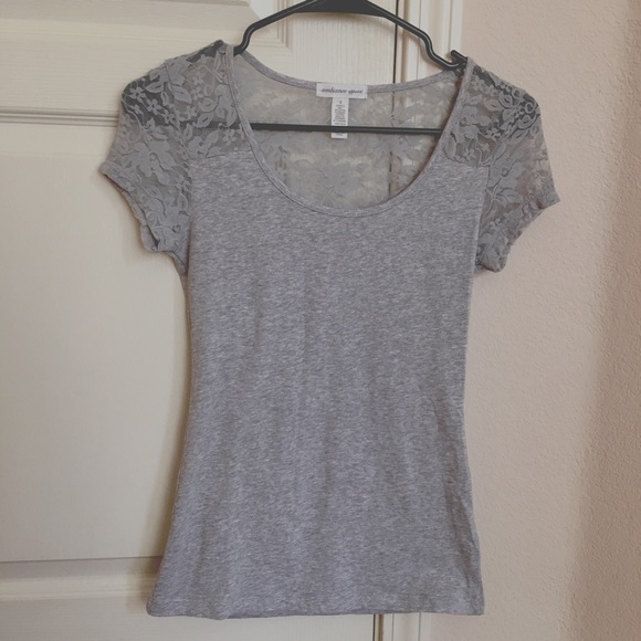 Grey Lace Tee