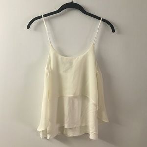 Cream and White Tiered Cami Top