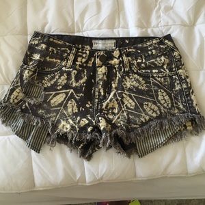 Free People Batik Print cut offs