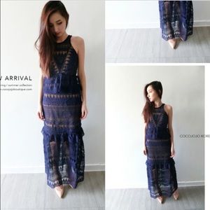Navy lace maxi