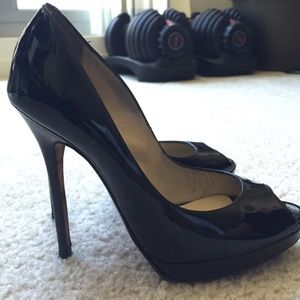 Black Patent leather Jimmy Choo Open toe shoes
