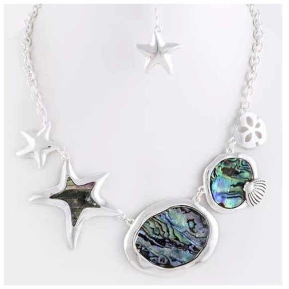 Abalone Shell Starfish Necklace Set - Picture 3 of 11