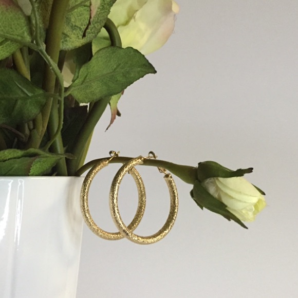 Gold Glitter Hoops✨