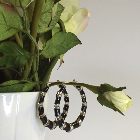 Black & Silver Hoops