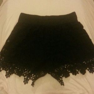 Black lace shorts