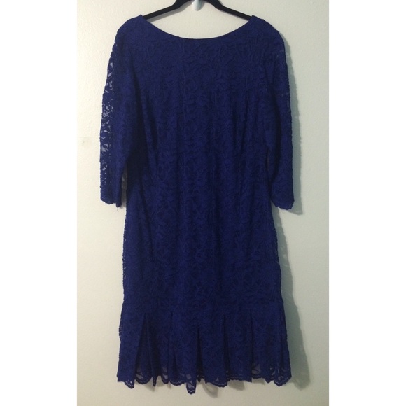 Calvin Klein Dresses & Skirts - Calvin Klein Royal Blue Lace Flapper Style Dress