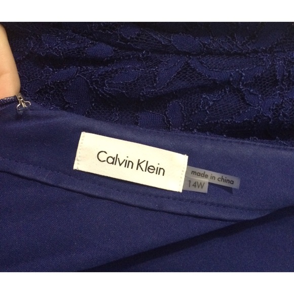 Calvin Klein Royal Blue Lace Flapper Style Dress - Picture 4 of 4
