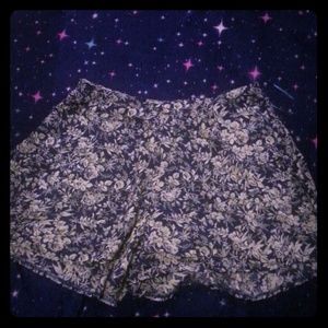 Navy Blue and White floral shorts