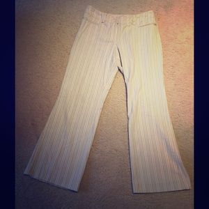 Striped cream/off white pants.