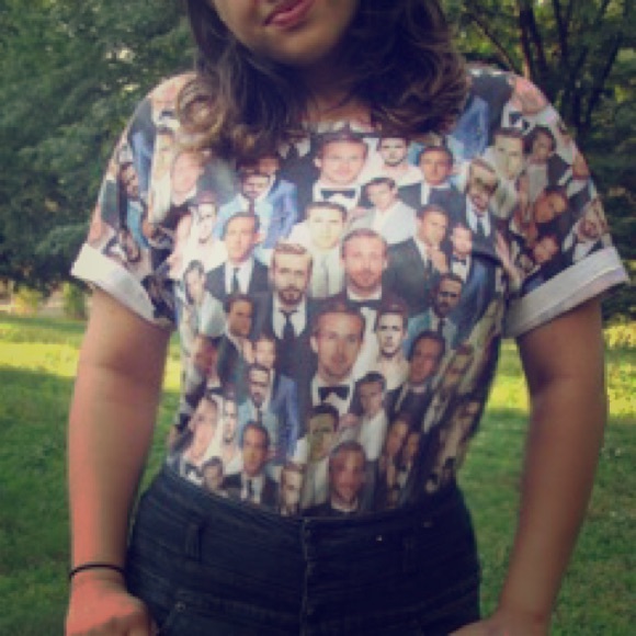 Printed Ryan Gosling Collage T-Shirt