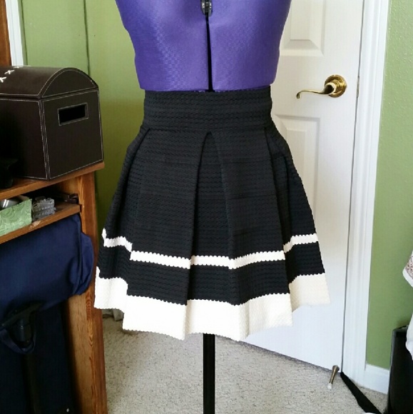 B&W Pleated Skirt