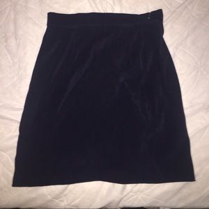 Navy blue a-line faux suede skirt