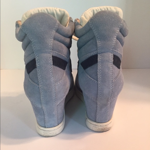 🚫SOLD🚫Ash Sky Blue Suede & White Wedge Sneakers - Picture 4 of 4
