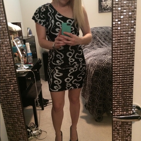 Sequins One Shoulder Dress