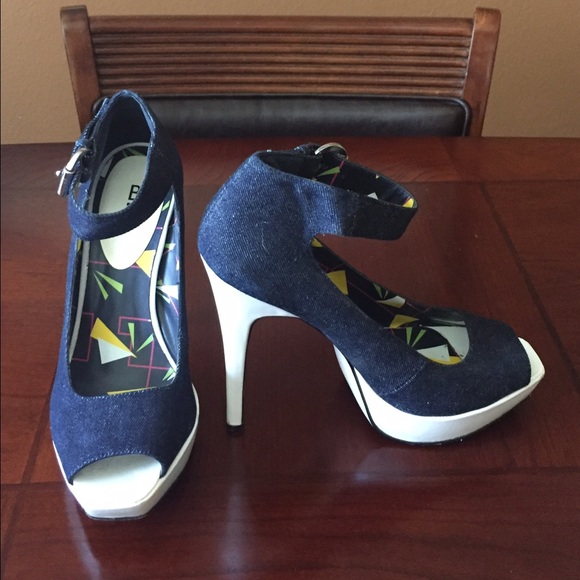 Bakers Blue Jean and White Stillettos