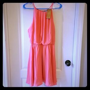 Sleeveless Coral Summer Dress, Francescas