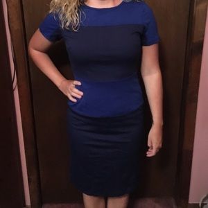 Miss Lily Navy and royal blue pencil dress