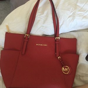 Red Michael Kors Tote