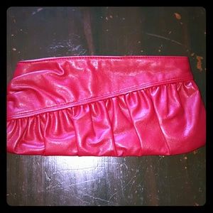 Red Pleather Clutch
