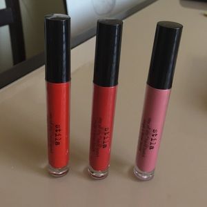 Stila Liquid lipstick in Patina, Beso, & Fiery