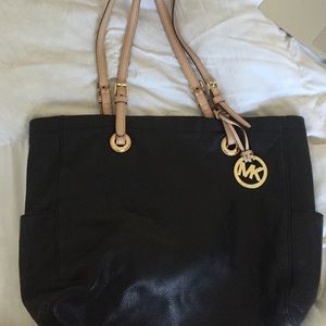 Black Leather Michael Kors Tote