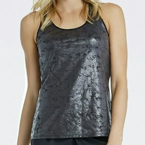 [Fabletics] NWT Eiffel tank silver black sz XS/4
