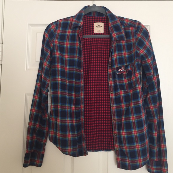 Blue and red flannel