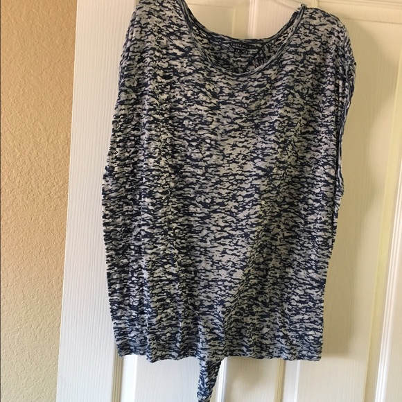 White and blue pattern shirt