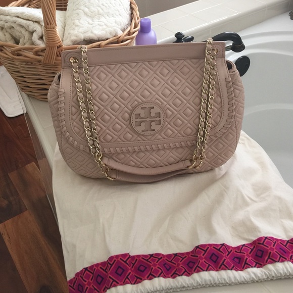 Authentic Tory Burch blush hand bag