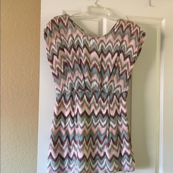 Pastel pink Turqoise and white pattern shirt