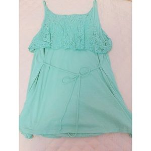 Teal Sleeveless Top/Dress for shorter women