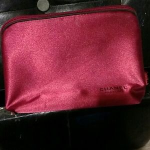 Bright Red Chanel Parfums make up bag