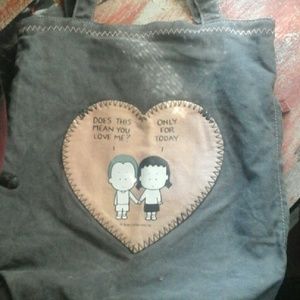 Angry Little Girls Grey canvas bag