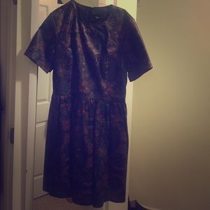 ASOS Printed Leather Skater Dress