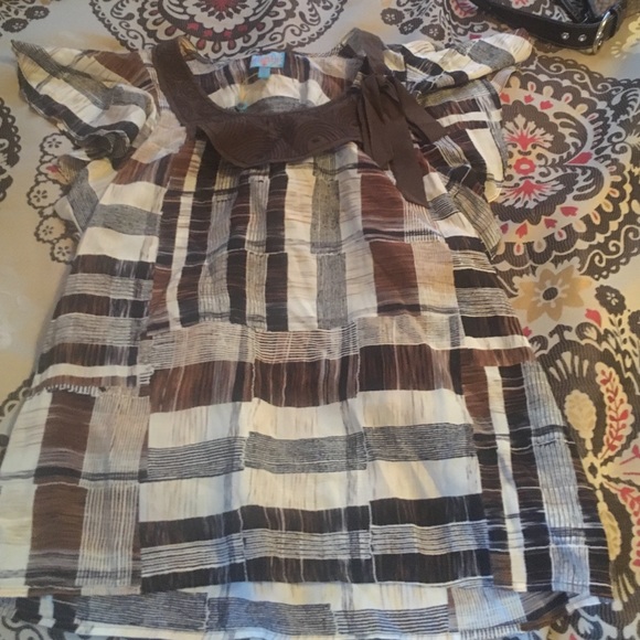 Brown Striped Shirt. MAKE OFFERS.