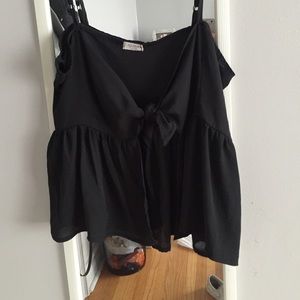 Brandy Melville tie front spaghetti strap blouse