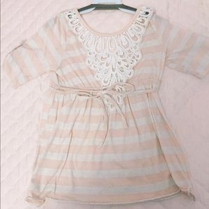 Striped Cream Peach Top