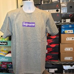 Supreme purple box logo tee shirt