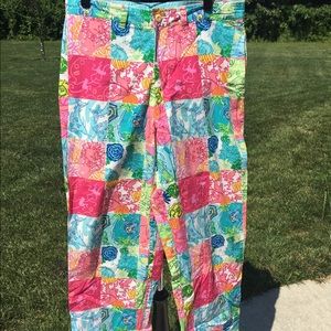 Lilly Pulitzer golf pants size 32 patchwork print