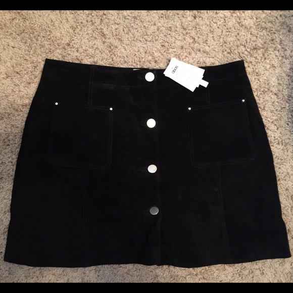 ASOS Curve Dresses & Skirts - ASOS CURVE A-line mini black suede skirt