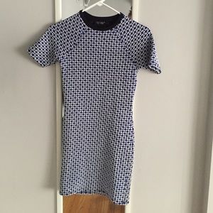 TOPSHOP blue patterned bodycon dress