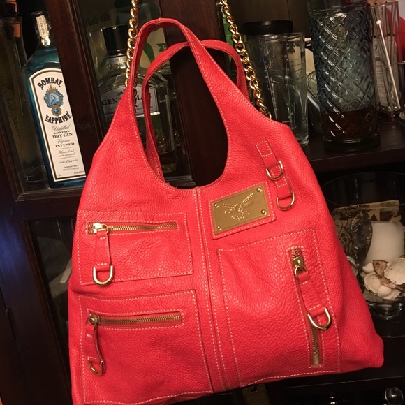 Guia's Handbags - Guia's Red Leather Hobo