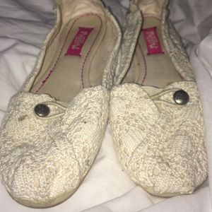 Cream colored slip ons