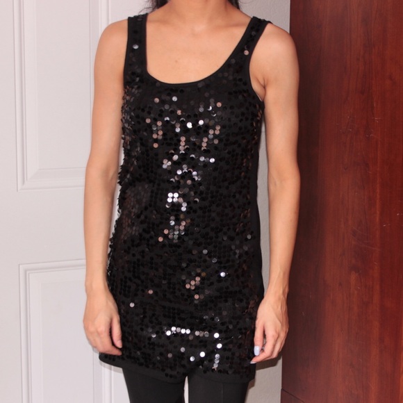 Black Sequin Top