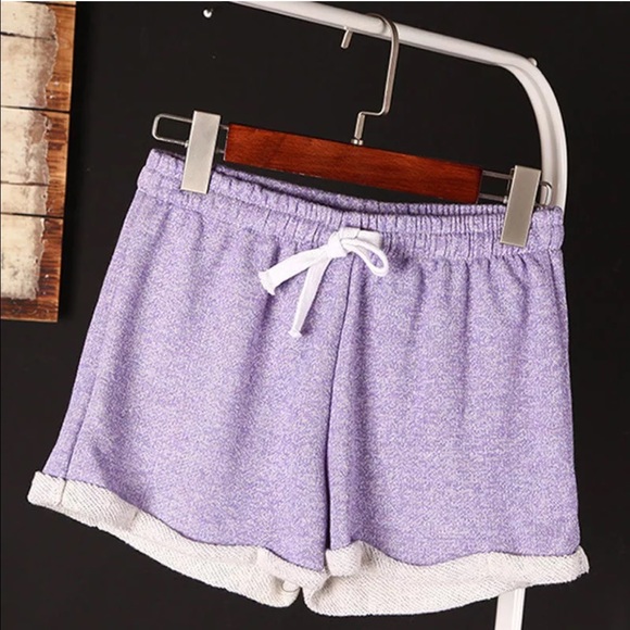 Pants - Purple Sweat Shorts