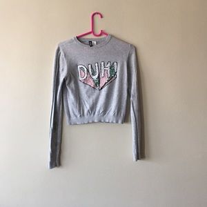 Final Sale DUH H&M crop sweater sexy bling