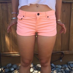 Neon orange shorts