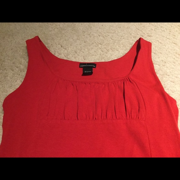 Ruched, red tank top. - Picture 2 of 2