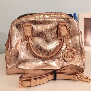 Michael Kors rose gold metallic bag SMALL